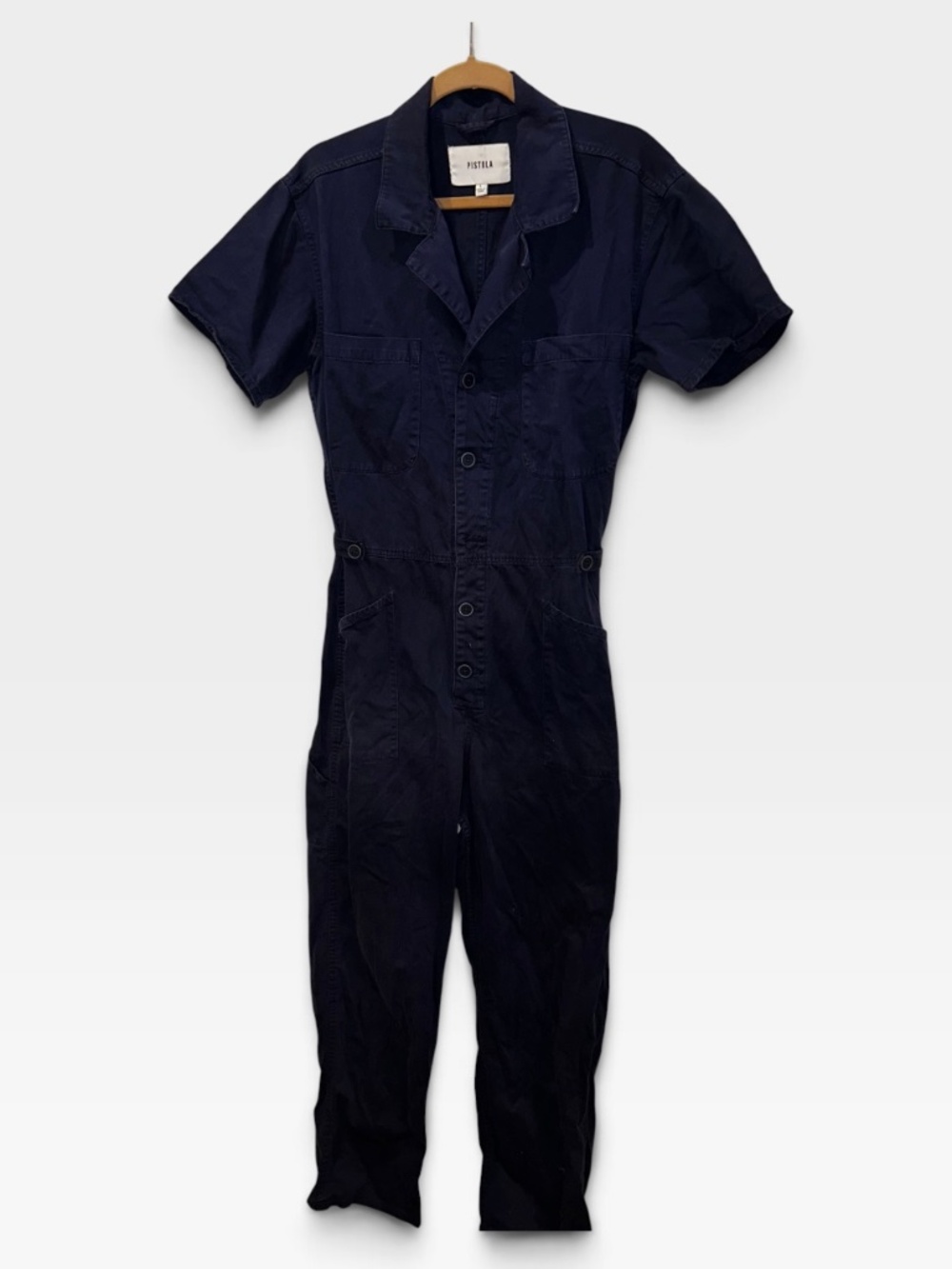 Pistola Anthropologie navy blue cotton coveralls L
